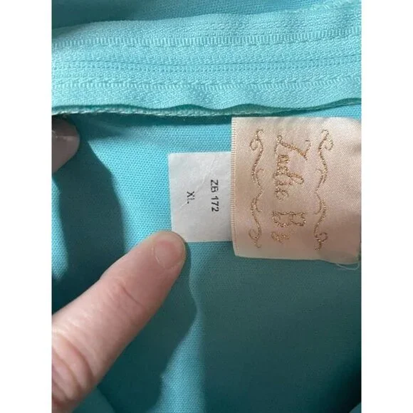 ZADIE B'S Dress TEAL WOMENS XL 50" LONG SLEEVES ZIPPER BACK - Picture 3 of 4